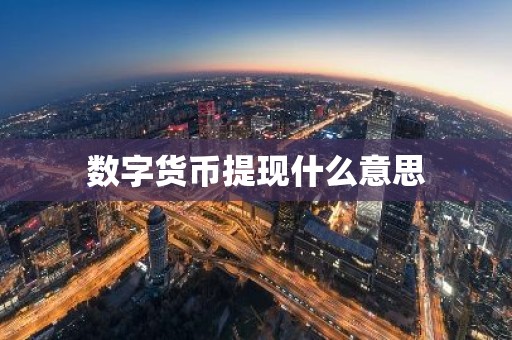 数字货币提现什么意思