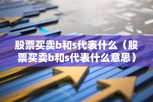 股票买卖b和s代表什么（股票买卖b和s代表什么意思）