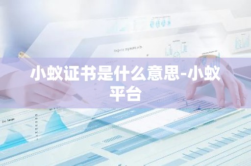 小蚁证书是什么意思-小蚁平台