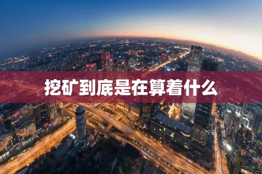 挖矿到底是在算着什么
