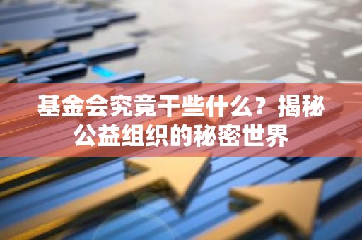 基金会究竟干些什么？揭秘公益组织的秘密世界