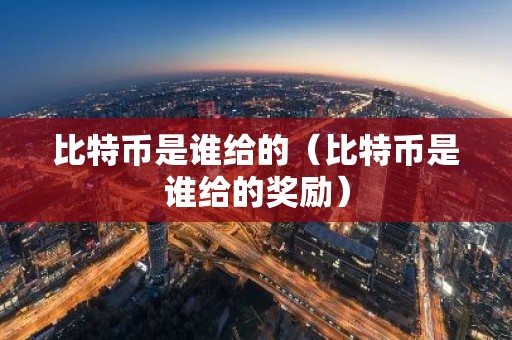 比特币是谁给的（比特币是谁给的奖励）