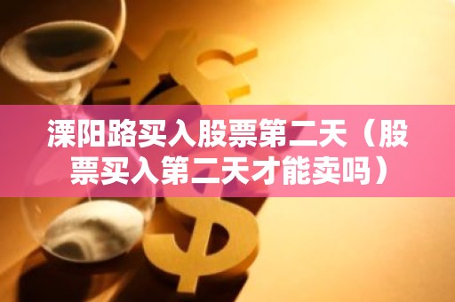 溧阳路买入股票第二天（股票买入第二天才能卖吗）