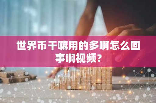 世界币干嘛用的多啊怎么回事啊视频？