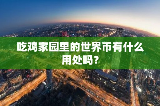 吃鸡家园里的世界币有什么用处吗？