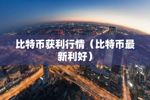 比特币获利行情（比特币最新利好）