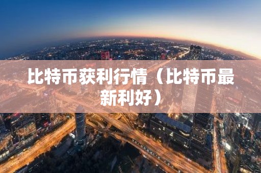 比特币获利行情（比特币最新利好）