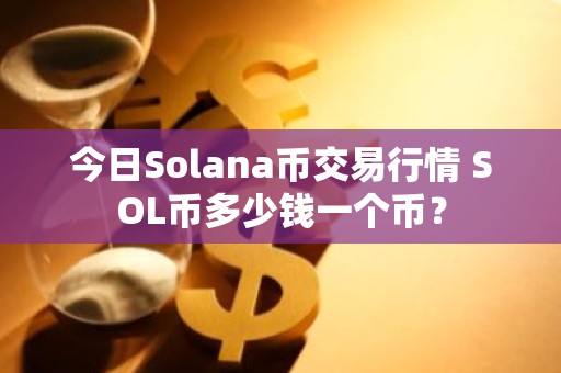 今日Solana币交易行情 SOL币多少钱一个币？
