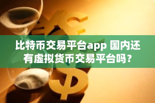 比特币交易平台app 国内还有虚拟货币交易平台吗？