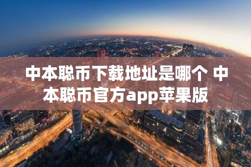中本聪币下载地址是哪个 中本聪币官方app苹果版