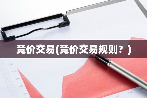 竞价交易(竞价交易规则？)