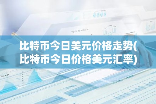 比特币今日美元价格走势(比特币今日价格美元汇率)