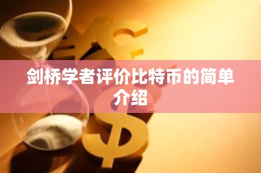 剑桥学者评价比特币的简单介绍