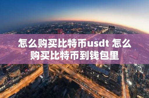 怎么购买比特币usdt 怎么购买比特币到钱包里