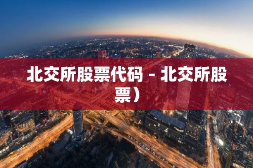 北交所股票代码 - 北交所股票）