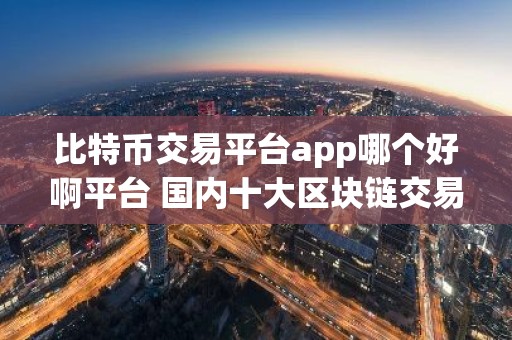 比特币交易平台app哪个好啊平台 国内十大区块链交易所排行