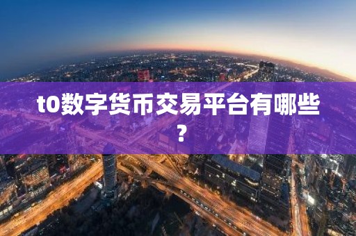 t0数字货币交易平台有哪些 ？