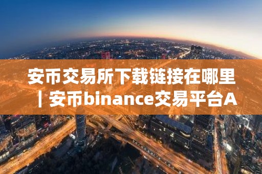 安币交易所下载链接在哪里｜安币binance交易平台App下载教程