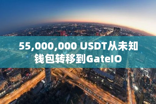 55,000,000 USDT从未知钱包转移到GateIO
