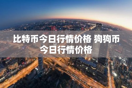 比特币今日行情价格 狗狗币今日行情价格