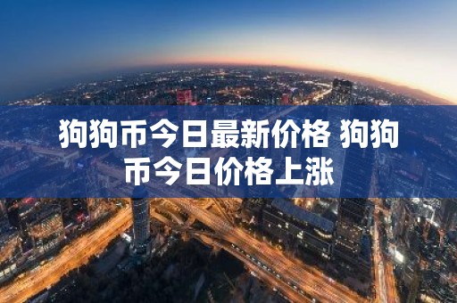 狗狗币今日最新价格 狗狗币今日价格上涨